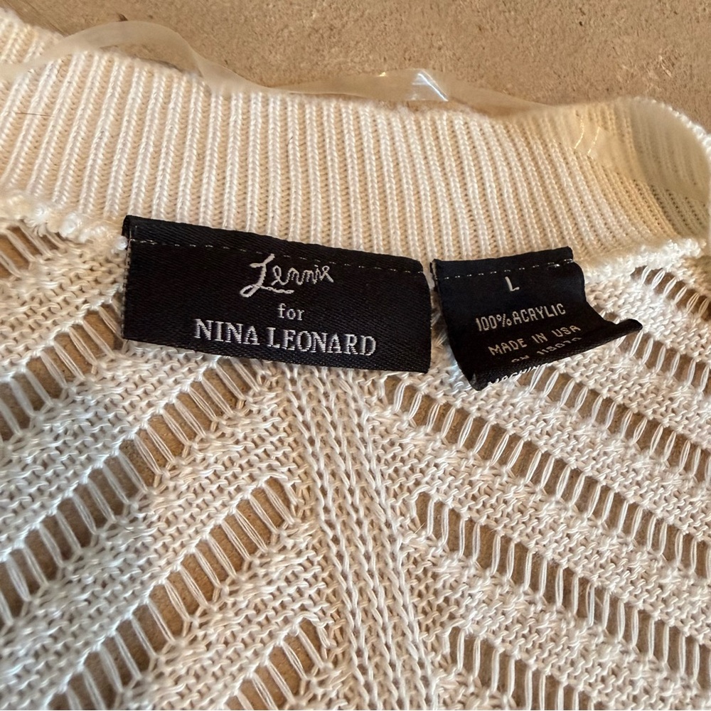 Nina Leonard Cream Open-Front Shrug - Picture 5 of 8